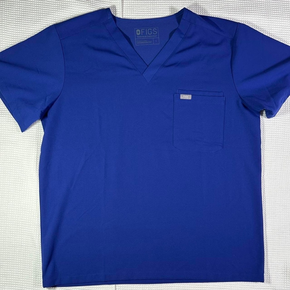 Deep royal blue Figs scrub top  Size L